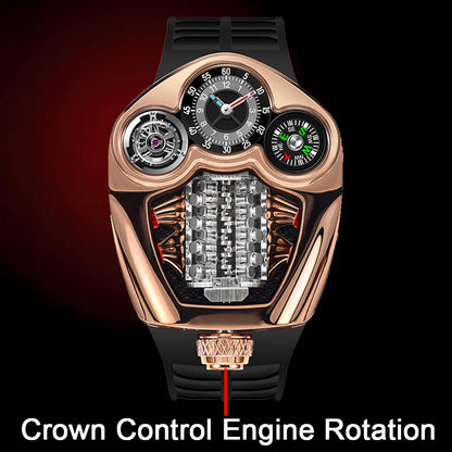 PINDU Design Engine Watches Men Top Brand Luxury Watch Compass Waterproof Quartz Wristwatch Festival Limited Watch + Gift Box