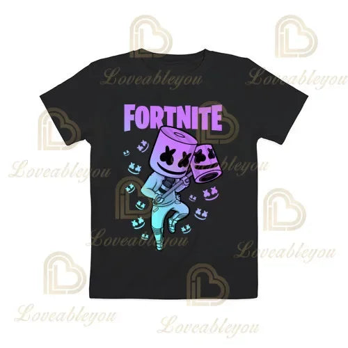 T-shirt Fortnite z kreskówkowym motywem dla chłopców i dziewczynek, Battle Royale 3D, 3–14 lat, Victory Royale, topy gamingowe dla dzieci i nastolatków