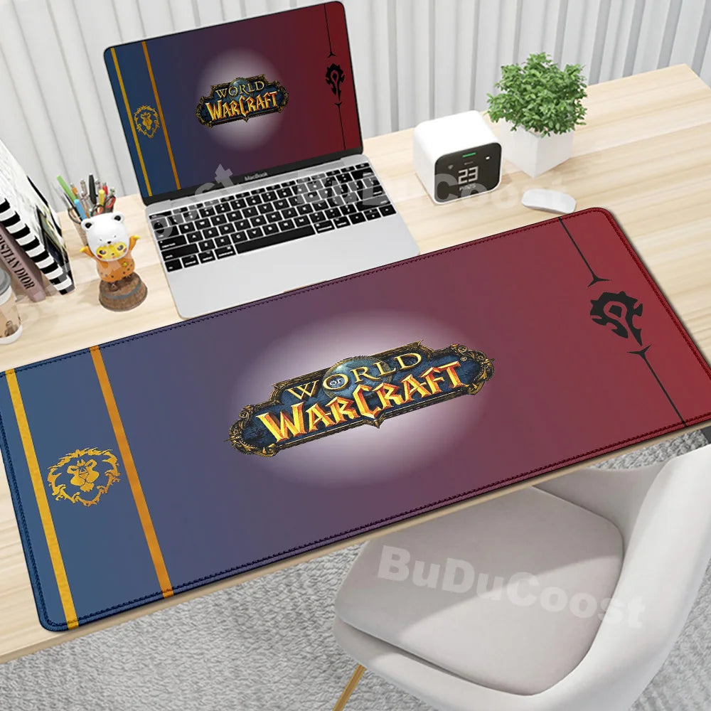 Anime World of Warcraft skrivbordsunderlägg, gamingmusmatta, datortillbehör, XXL, Lock Edge, tangentbord, musmatta, Gamer Mause, kontorsmattor