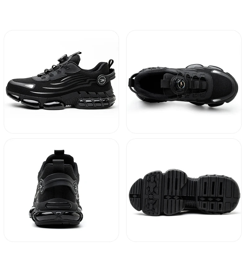 Chaussures de sécurité pour hommes et femmes, baskets de travail protectrices, bottes de sécurité verdes, chaussures Parker en acier à coussin d'air, perforation, taille 47, 48