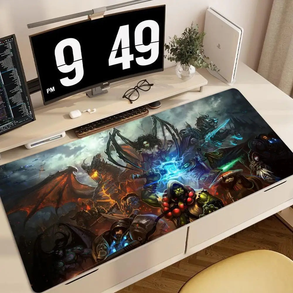 World of Warcraft Anime XXL Game Mouse Pad Deskmat with Lock Edge Keyboard Mice Carpet Office Gamer Computer Accessories HYBXXC