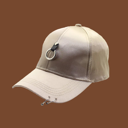 Women Men Hip Hop Kpop Snapback Baseball Cap Solid Color With Ring Sport Dancing Travel Lover Dad Hat Caps Streetwear Adjustable