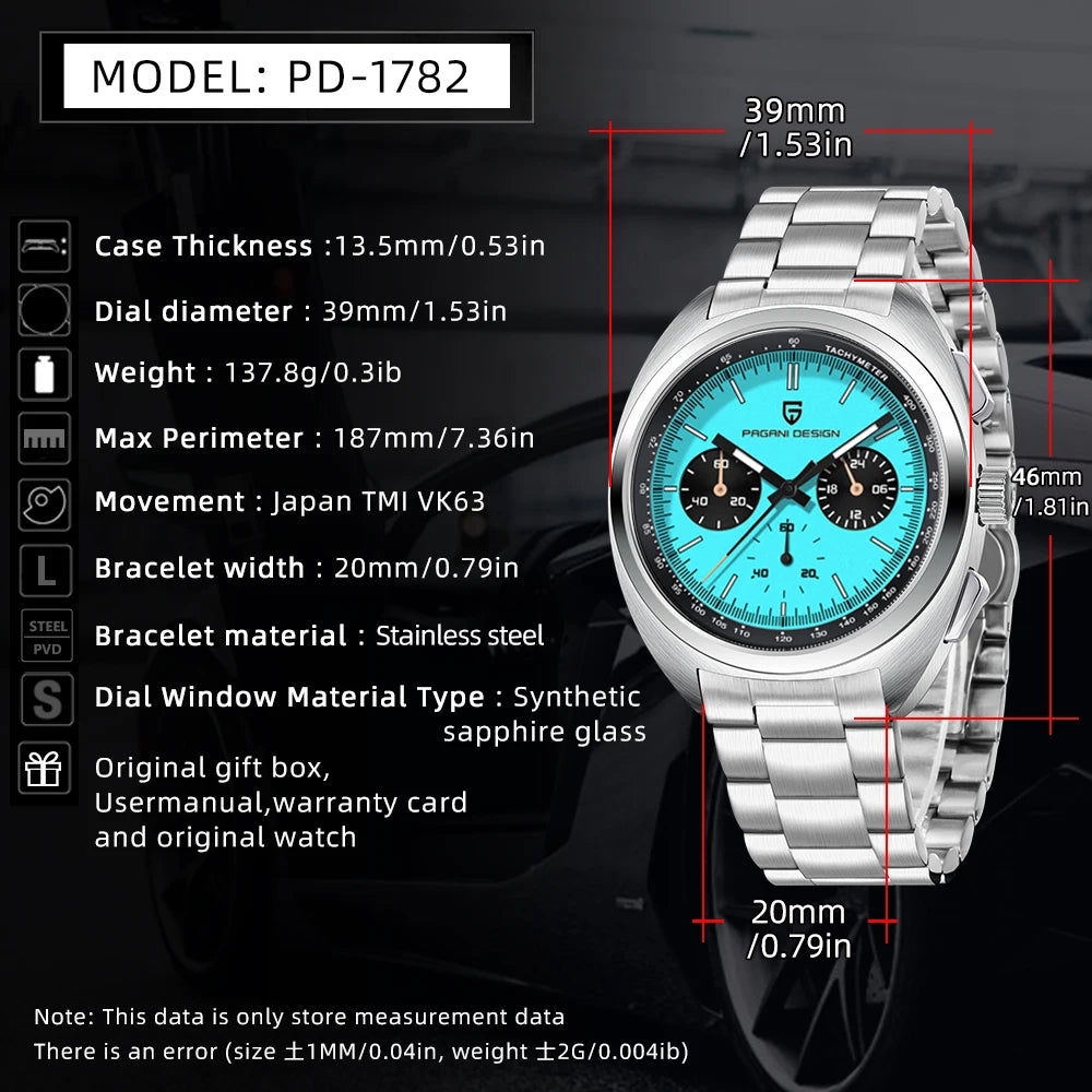 2026 Pagani Design Watch Luxury Men's Quartz Watch Speed Men's Chronograph Top Brand All-Steel Sapphire Diving Relógios Masculino