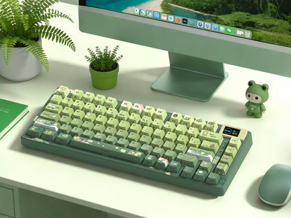 Womier SK80 Green 75% Keyboard with Color OLED Display Mechanical Gaming Keyboard Gasket Mounted RGB Hot Swap Custom Keyboard