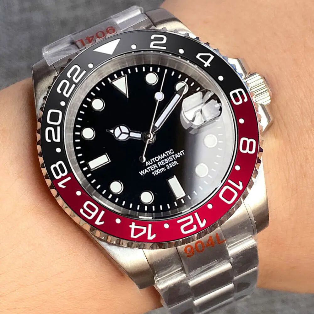 200m wasserdichte Miyota 8215 Automatikuhr für Herren, Taucheruhr, 40mm, mechanisches Uhrwerk, Leuchtanzeige, Jubilee-Armband, Glide-Lock-Schließe