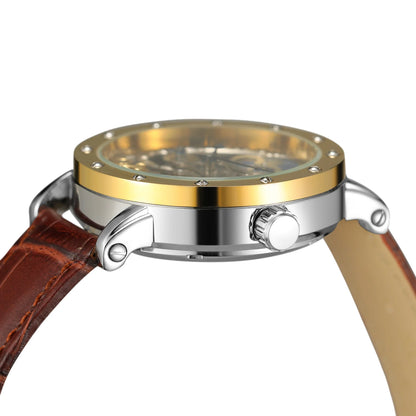 SKROX automatic mechanical wristwatch for men, skeletonised model with GMT function, moon phase and tourbillon – A high-end, elegant and original luxury watch.
