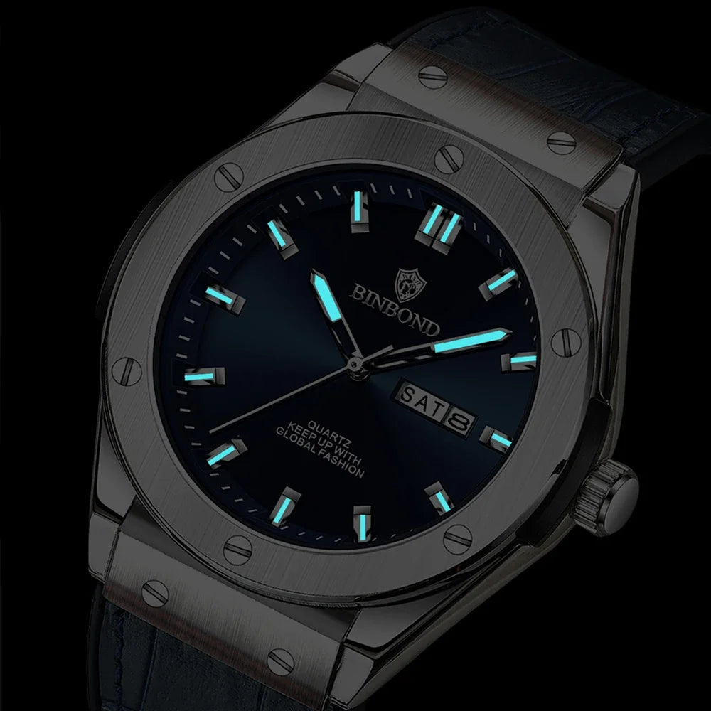 Férfi új, alkalmi, üzleti bőr óra, luxus férfi karóra, automata karórák, férfi divatkarórák, kvarc karórák, Relojes De Hombre