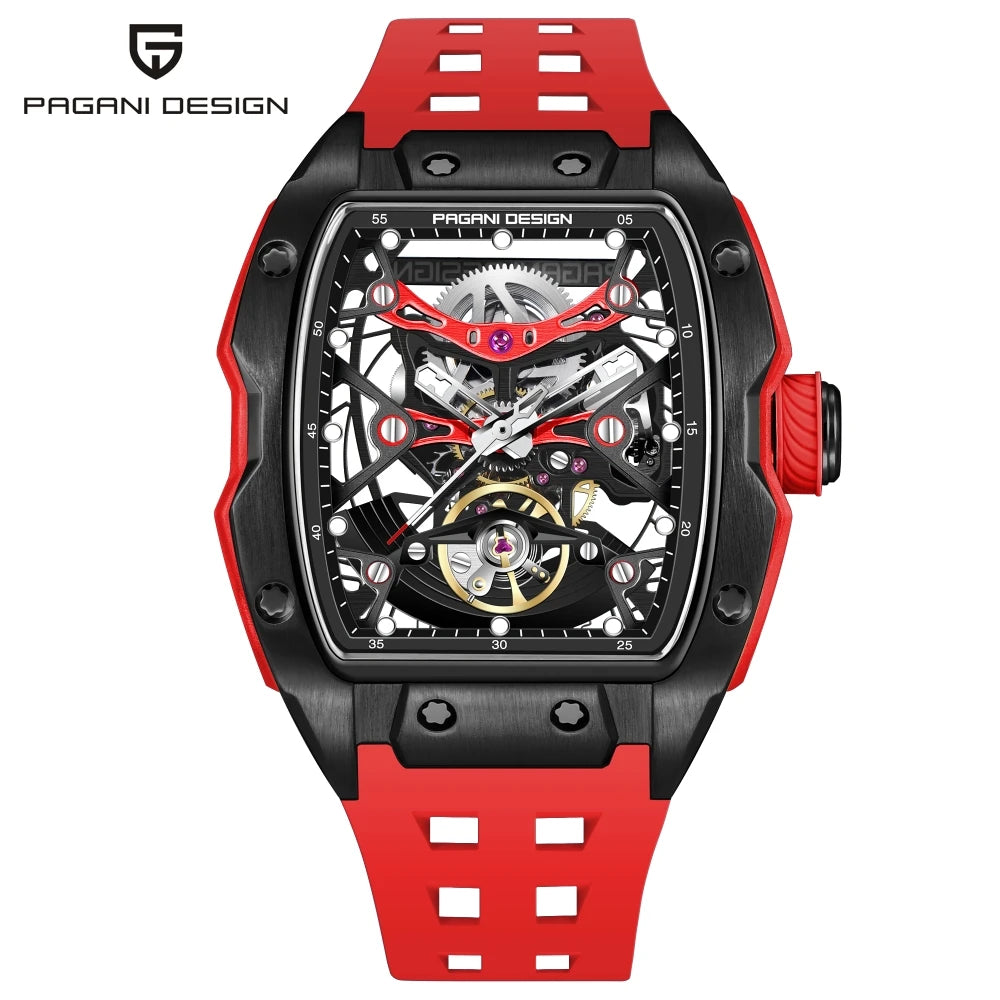 PAGANI DESIGN 42 mm-es új Alien modell, átlátszó hátlapos, átlátszó szerkezetű luxus férfi karóra, zafírüveges, automata férfi karóra