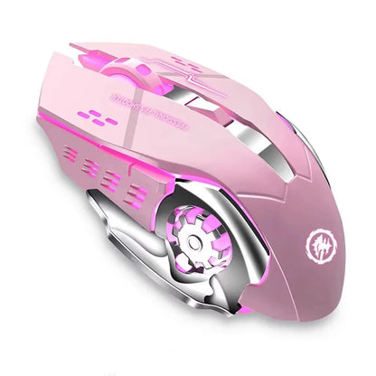 Kabellose Bluetooth-Maus 2.4G USB Mecha Gaming-Maus, wiederaufladbar, leise, mit Hintergrundbeleuchtung, ergonomische Büromaus, Gaming-Zubehör