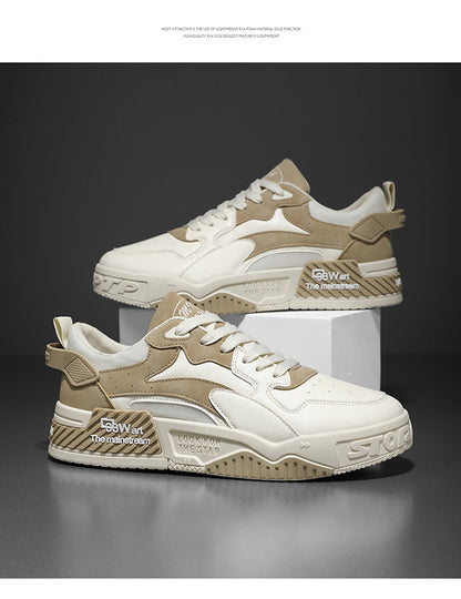 Pantofi sport noi de toamnă pentru bărbați, pantofi confortabili cu platformă pentru bărbați, tendință 2023, pantofi vulcanizați cu șireturi, sneakers casual albi, zapatillas
