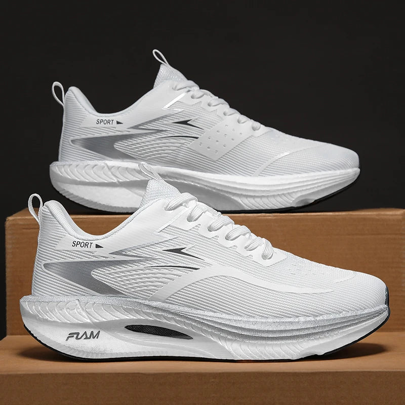 Zapatillas de running para hombre y mujer, deportivas para maratón, con amortiguación de aire, placa de carbono, transpirables, ligeras y cómodas para exteriores