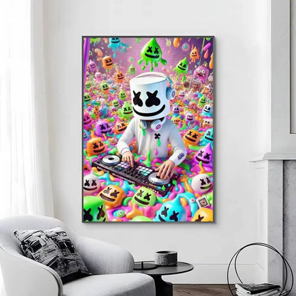 Game-F-F-Fortnites Poster, selbstklebend und wasserfest, ideal für Wohnzimmer, Schlafzimmer und Bar-Dekoration