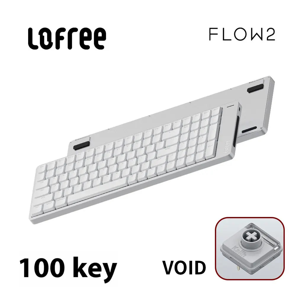 Lofree FLOW2 Mechanical Keyboard Business Office Wireless Bluetooth Wired Quiet & Gentle Sound Compatible Mute Aluminum Lump