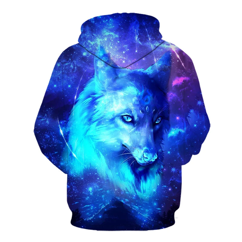 Majice s kapuljačom s 3D printom vuka za muškarce i žene, modne ležerne oversize pulover hoodice, hip-hop Harajuku streetwear