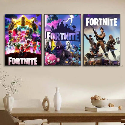 Game-F-F-Fortnites Poster, selbstklebend und wasserfest, ideal für Wohnzimmer, Schlafzimmer und Bar-Dekoration