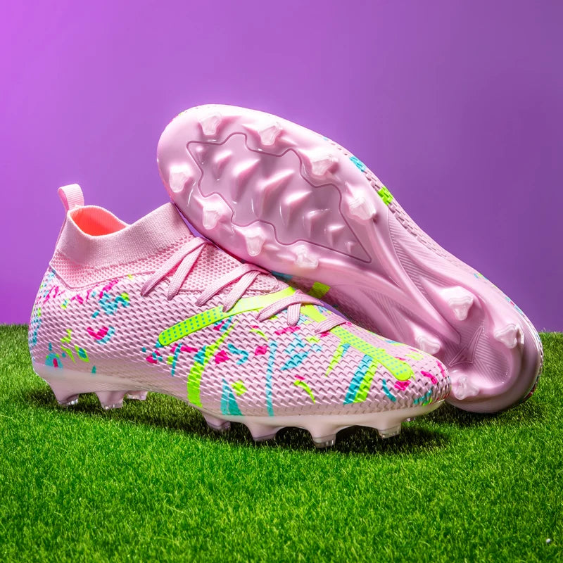 Nouvelles chaussures de football pour hommes, chaussures de sport professionnelles pour l'extérieur, antidérapantes, chaussures d'entraînement, baskets, chaussures de football pour terrain gazonné, ultralégères, unisex