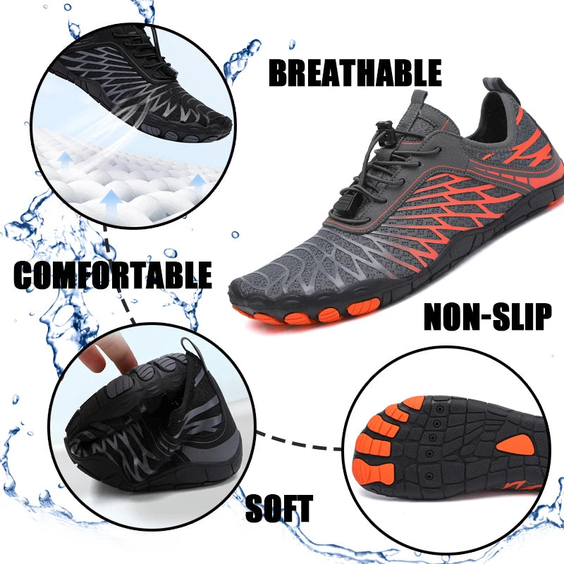 Scarpe da acqua da uomo, scarpe da spiaggia da donna, scarpe aqua da indossare a piedi nudi, scarpe da nuoto ad asciugatura rapida, scarpe da sport per guado, scarpe da canottaggio, pesca e surf