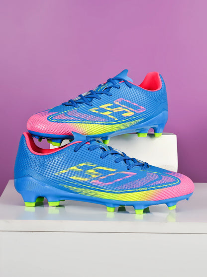Chaussures de football pour hommes, modèle AG FG hybride, semelle extérieure en caoutchouc résistant à l’usure, tige en PU respirant, idéales pour les matchs sur gazon naturel.