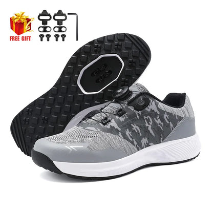 Cycling Sneakers MTB Men's Sports Dirt Bike Shoes SPD Pedal Mountain Bicycle Footwear Speed Racing Flat Off-Road Cycling Shoes