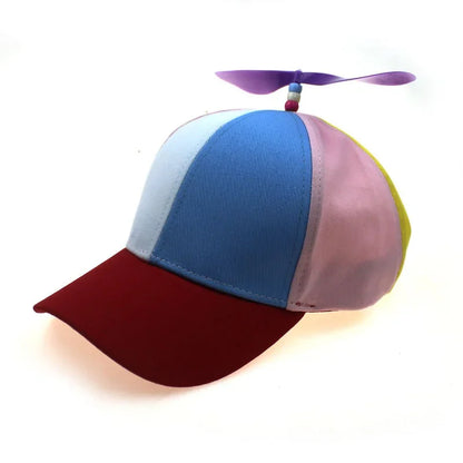 Fashion Colorful Bamboo Dragonfly Patchwork Baseball Cap Adult Kid Helicopter Propeller Funny Cotton Parent-child Snapback Hats
