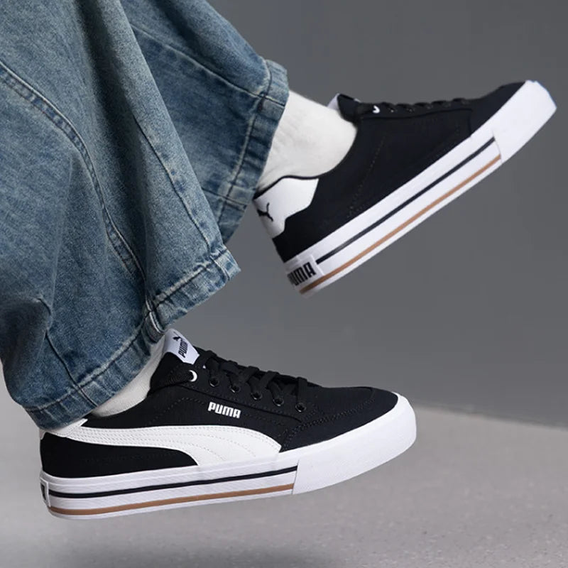 PUMA Court Classic Vulc FS Unisex 2026 Nouvelles baskets décontractées basses Noir Blanc 396353-03
