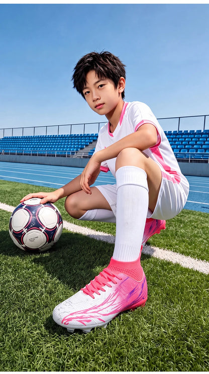 Chaussures de football à crampons FG pour terrain ferme, coupe basse, à lacets, pour hommes, professionnelles, antidérapantes, résistantes à l'usure, pour entraînement sur herbe naturelle