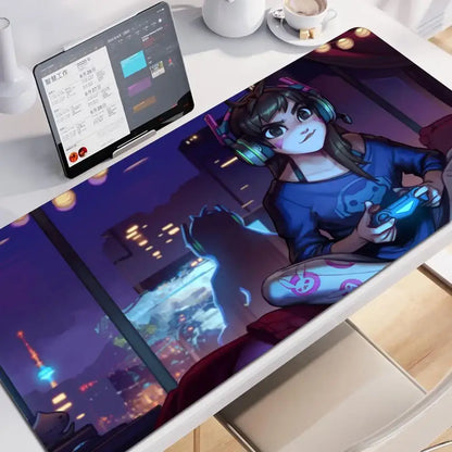 Duża podkładka pod mysz Anime Gaming Girl Overwatch 900x400, gumowa, miękka mata na biurko do laptopa i biura, pod klawiaturę komputerową, nadruk HD, XXL