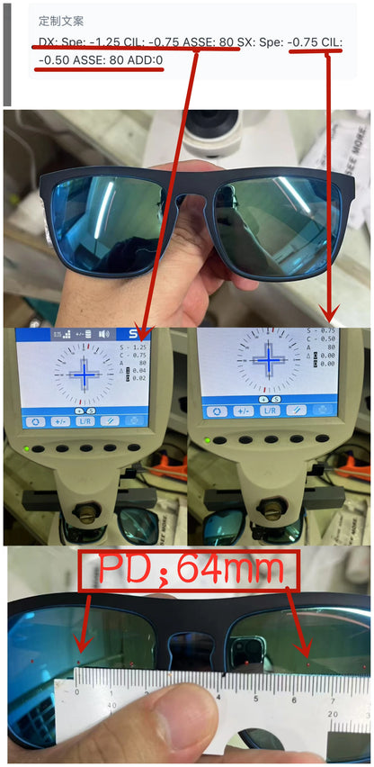 Outdoor Sport Square Myopia Lens Prescription Sunglasses Men Polarized Driving Anti-Glare Myopes Lunettes 0 -0.5 -0.75 Hoz -6.0