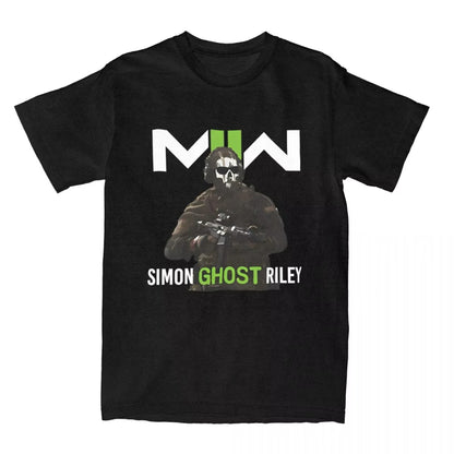 Call of Duty Ghost MW2 T-Shirt Men's Women Clothing O-neck Short Sleeve Top Trendy Streetwear Casual Cotton Summer Oversized Tee