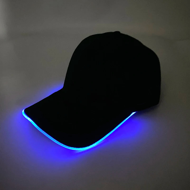 Madinga šviečianti beisbolo kepuraitė su LED apšvietimu, hiphopo stiliaus kepurė barui ir klubui, fluorescencinė kepurė vyrams ir moterims, DJ šokių reikmenys ir kostiumo aksesuaras