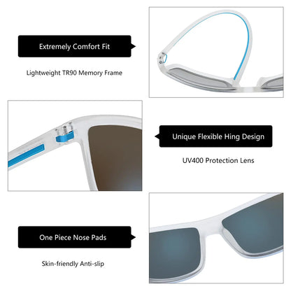 ZENOTTIC Polarized Sunglasses for Men Shades Lightweight TR90 Frame UV400 Protection Square Outdoor Trave Driving Sun Glasses