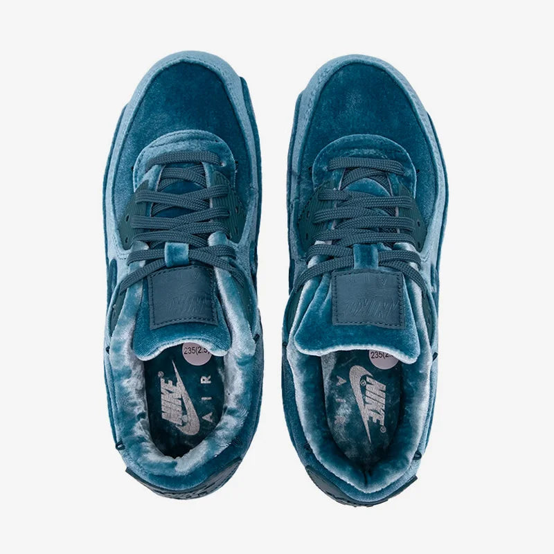 Oryginalne damskie buty sportowe Nike Air Max 90 Blue Velvet z poduszką powietrzną DO2194-001