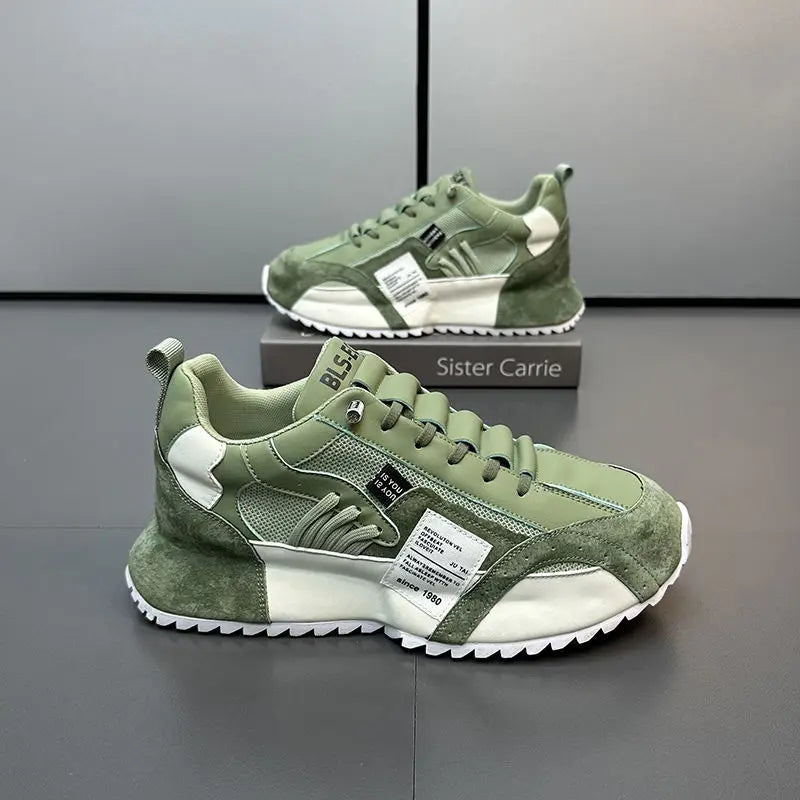 Shoes for Men Casual Sports Four Seasons Moccasins Trend Designed Personality Lace-up Leather Sneakers Comfortable Breathable