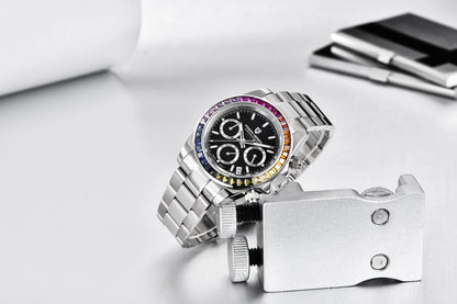 PAGANI DESIGN men’s chronograph watch – Luxury quartz wristwatch, luminous and water-resistant.