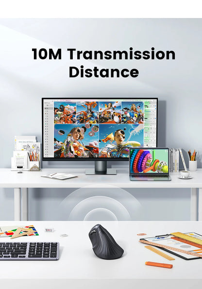 Mouse Wireless Bluetooth 5.0 2.4G Ergonomic 4000DPI 6 Mute Buttons for MacBook Tablet Laptops Computer PC Mice