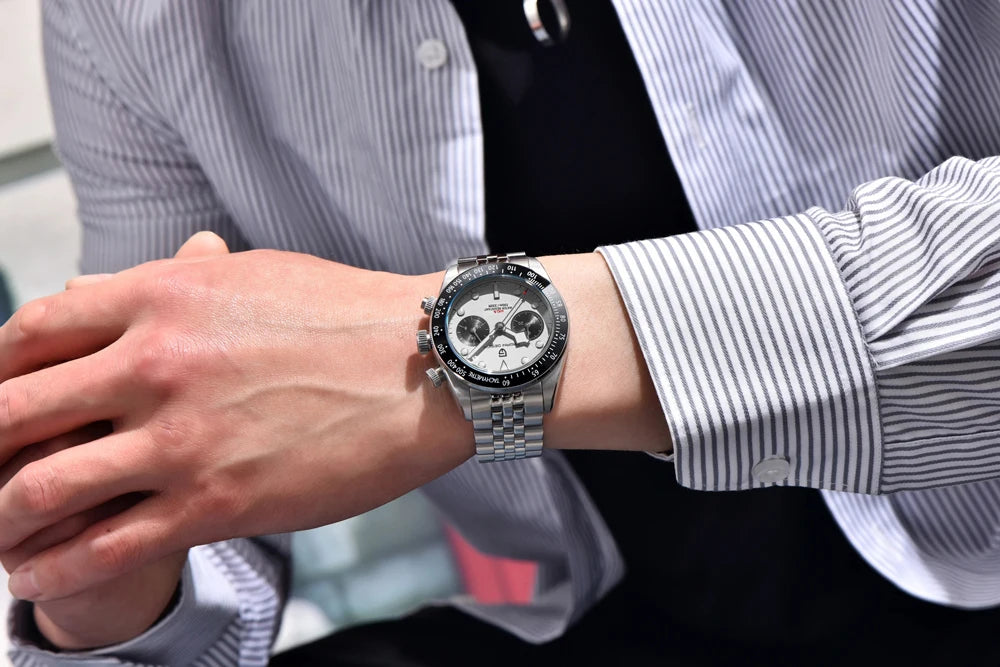 PAGANI DESIGN Új Panda férfi karórák – csúcsminőségű luxus kvarc karórák – kronográf karóra – férfi ajándék – AR zafír kerámia keret