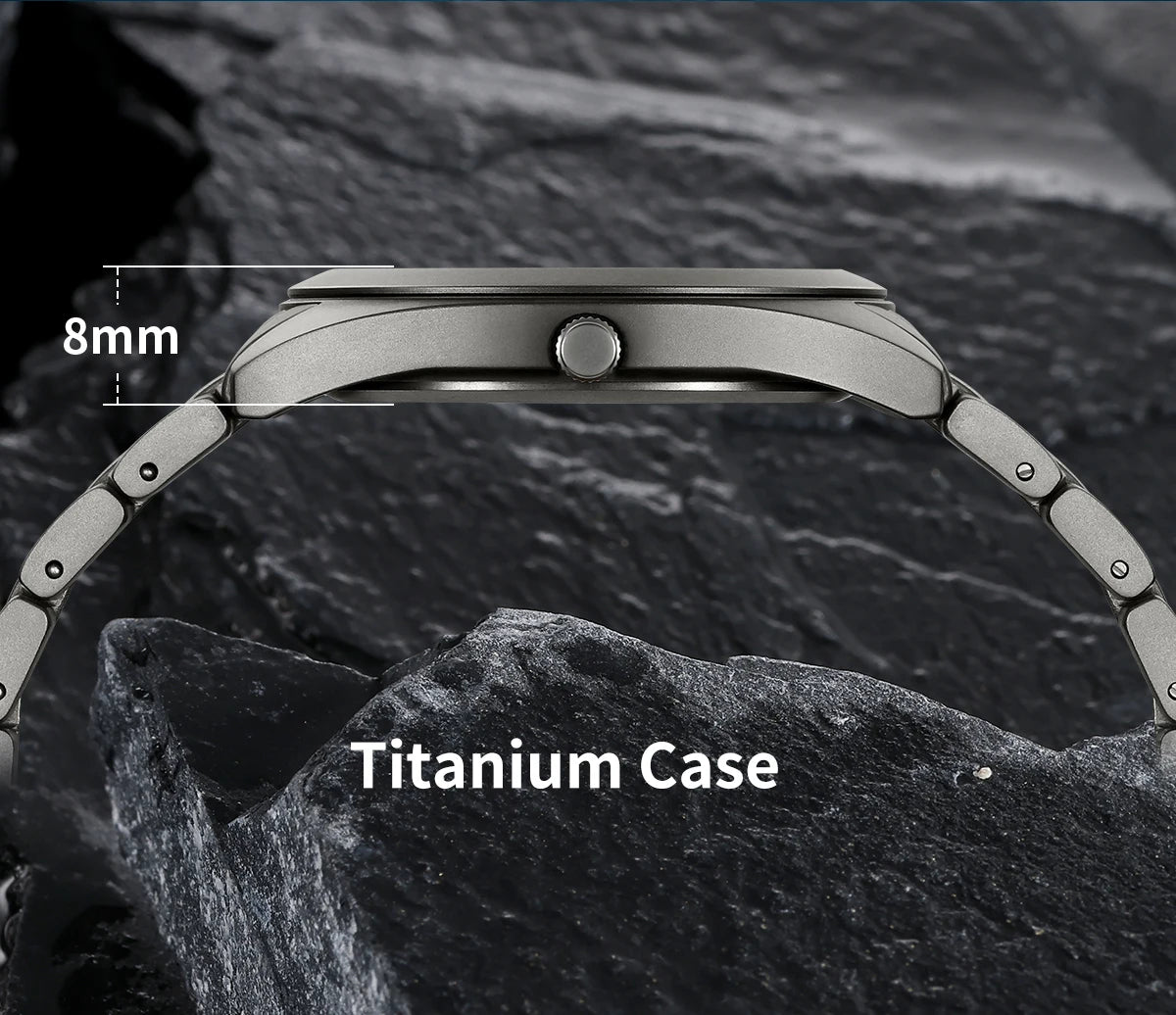 BERNY Titanium Watch for Men Super Light Weight Wristwatch Super Luminous Sapphire 10ATM Waterproof Sport Field Quartz Watches