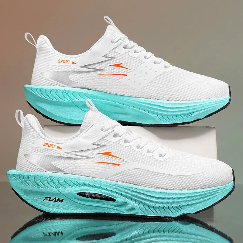 Zapatillas de running para hombre y mujer, deportivas para maratón, con amortiguación de aire, placa de carbono, transpirables, ligeras y cómodas para exteriores