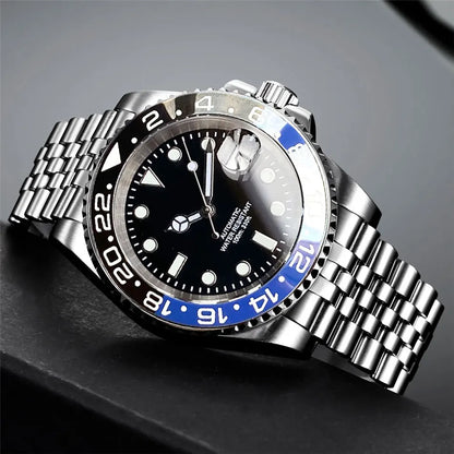 200m wasserdichte Miyota 8215 Automatikuhr für Herren, Taucheruhr, 40mm, mechanisches Uhrwerk, Leuchtanzeige, Jubilee-Armband, Glide-Lock-Schließe