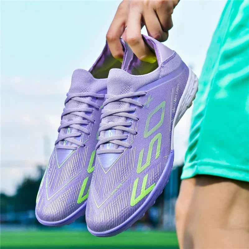 Nouvelles chaussures de football pour hommes, chaussures de match en extérieur, baskets de soccer, chaussures montantes de haute qualité, crampons antidérapants pour futsal et terrain synthétique, meilleures ventes