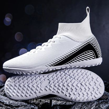 Chaussures de football pour adultes haute performance, unisexes, pour terrain extérieur et intérieur en gazon synthétique, avec crampons, chaussures de football pour garçons, semelles à crampons