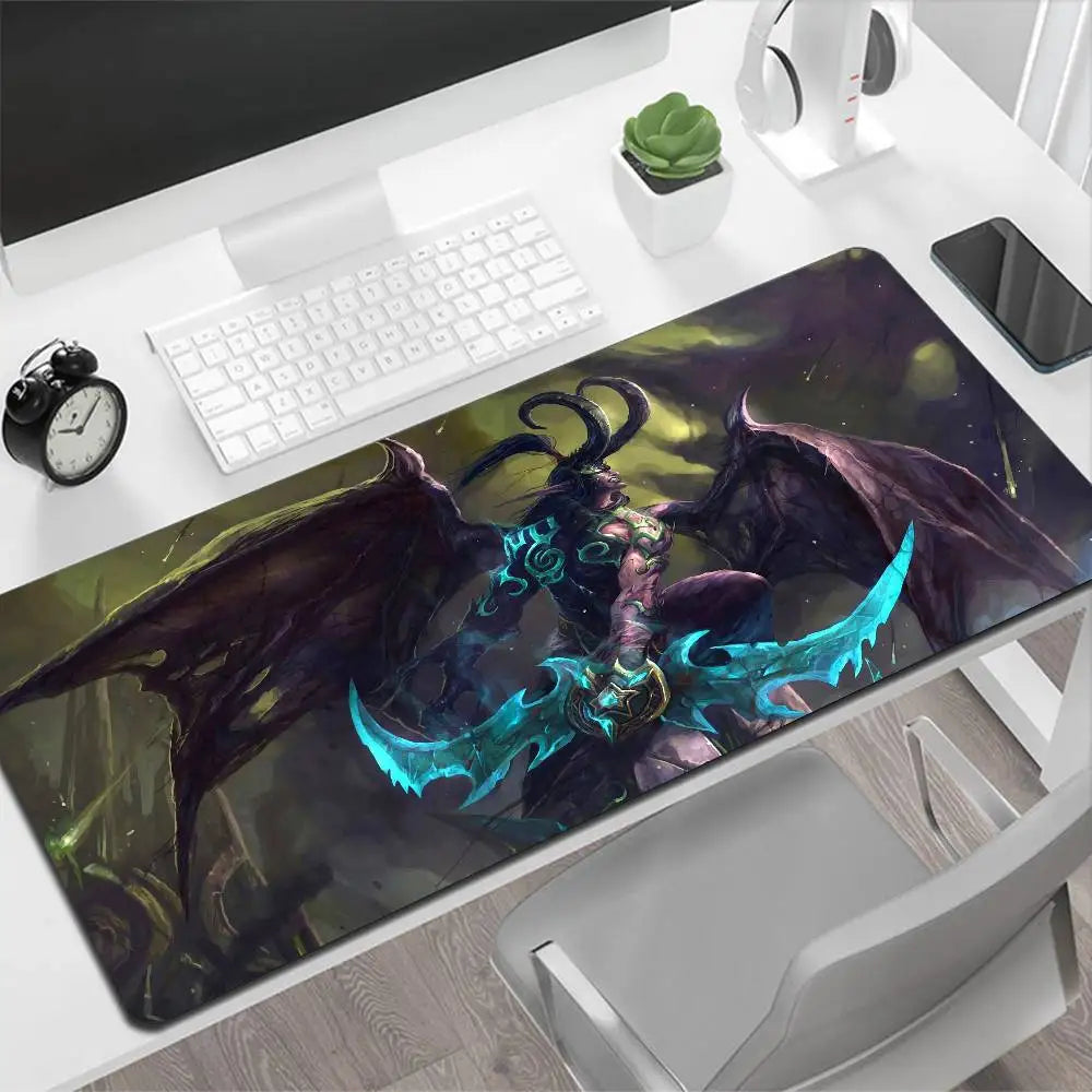 World of Warcraft Illidan Large Mouse Pad Gaming Mouse Pad PC Gamer Computer Mouse Mat Big Mousepad XXL Carpet Keyboard Desk Mat