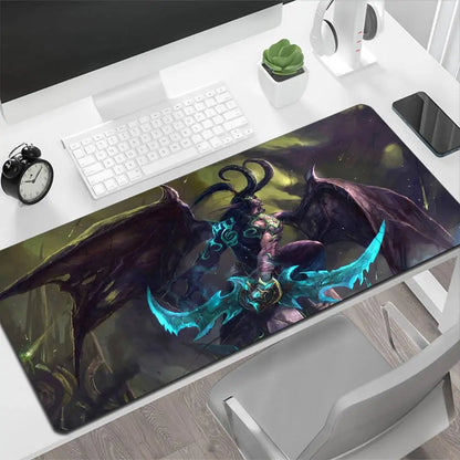 World of Warcraft Illidan Large Mouse Pad Gaming Mouse Pad PC Gamer Computer Mouse Mat Big Mousepad XXL Carpet Keyboard Desk Mat