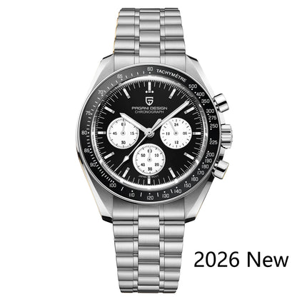 PAGANI DESIGN – Nouvelle montre à quartz de luxe pour homme, dotée d’un cadran à motif météorite, chronographe sportif, verre saphir avec traitement antireflet.