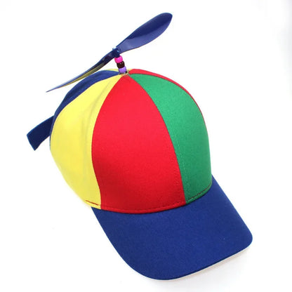 Fashion Colorful Bamboo Dragonfly Patchwork Baseball Cap Adult Kid Helicopter Propeller Funny Cotton Parent-child Snapback Hats