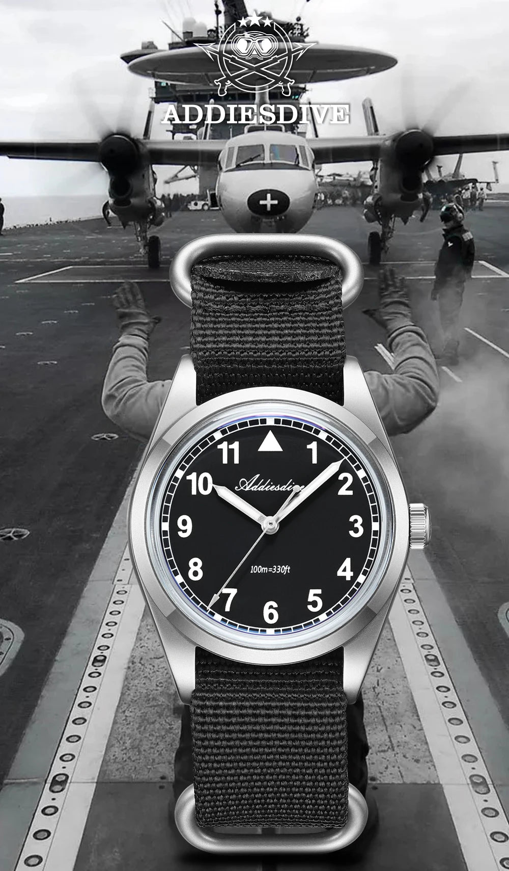 ADDIESDIVE luxus kvarc karóra férfiaknak, új, 36 mm-es, AR-bevonatú buboréküveggel, AD2079, világító, 100 m-es vízállóság, rozsdamentes acél, férfi ajándék