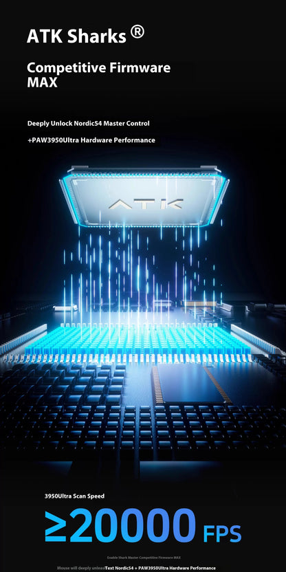 ATK Blazing Sky F1 V2 Ultra Max Ασύρματο Gaming Ποντίκι Διπλής Λειτουργίας Ελαφρύ PAW3950Ultra Διπλό 8K Χαμηλής Καθυστέρησης Εργονομικό Extreme
