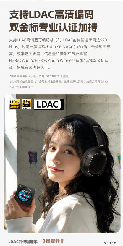 Cuffie over-ear wireless Bluetooth ANC FiiO EH13 – Headset gaming HiFi LDAC con cancellazione del rumore, bassi profondi e lunga autonomia della batteria