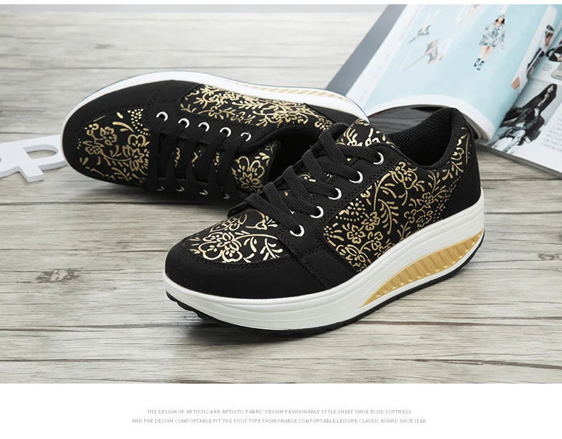 Women’s Leather Casual Sneakers Fashion Comfortable Platform Walking Shoes Wedge Moccasins Breathable Loafers Zapatos De Mujer