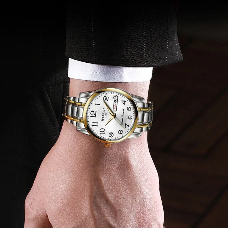 Orologio di lusso da donna, orologio al quarzo, orologio da polso digitale, impermeabile, con calendario e display illuminato; stile alla moda e professionale, adatto anche agli uomini.